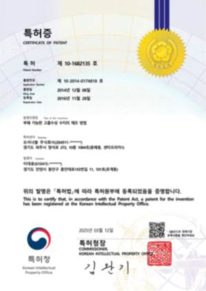 부패 가능한 고흡수성 수지의 제조 방법 특허증